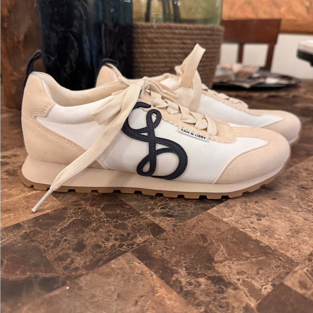 Sam & Libby Cream and White Sneakers - Picture 2 of 3